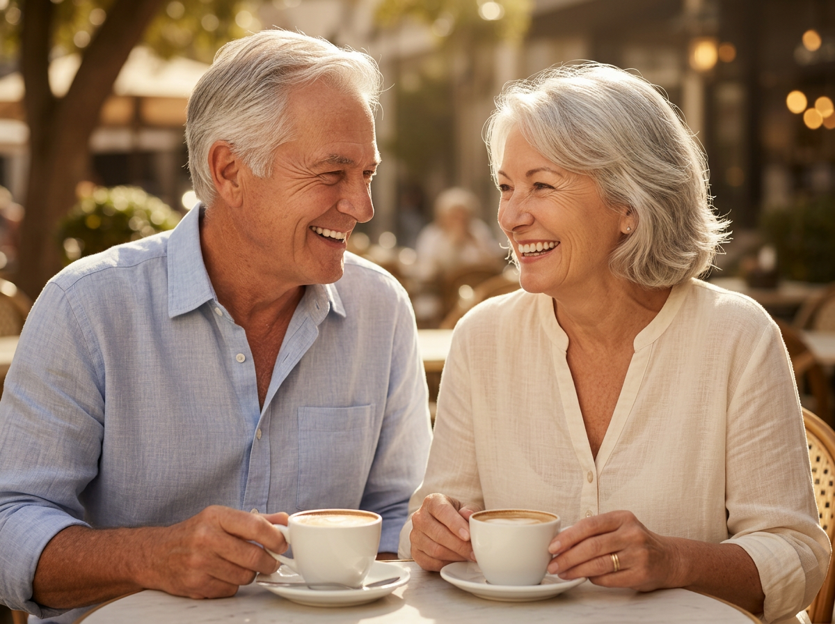 Couple smiling together
